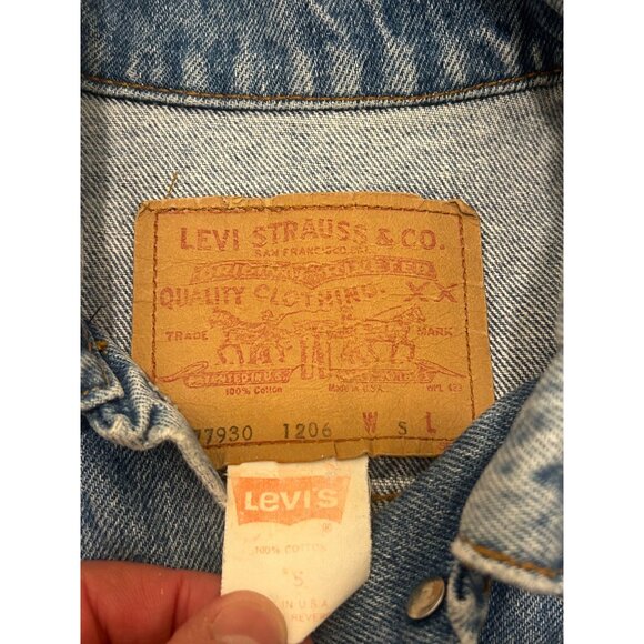 Vintage Levi's 77930-1206 Blue Denim Trucker Jacket Made in USA Size Small - Picture 6 of 7